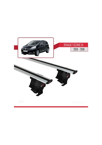 Renault Scenic Iıı 2013-2016 Arası İle Uyumlu Ace-4 Ara Atkı Tavan Barı Gri
