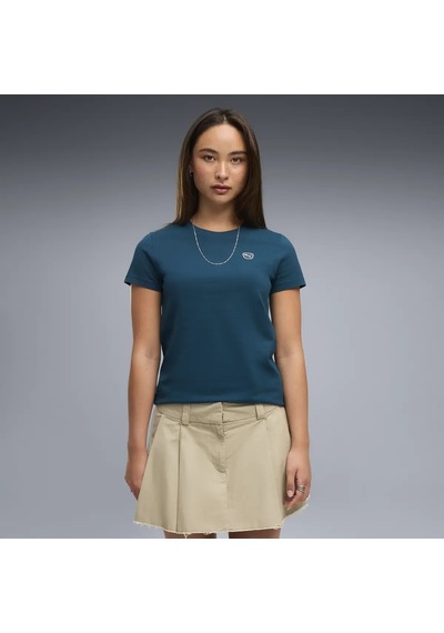 Puma Ess Elevated Tee Mavi Kadın T-shirt