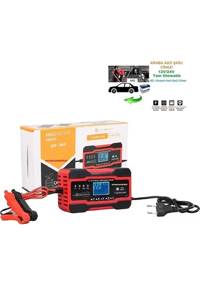 12v/24v Araçlar İçin 10 Amper Led Göstergeli Akıllı Akü Şarjı