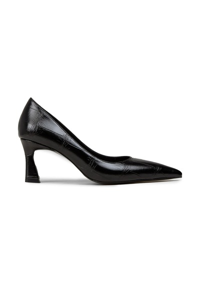 Deery Kadın Siyah Krokodil Desenli Orta Topuk Stiletto - V4030zsyhm01 siyah
