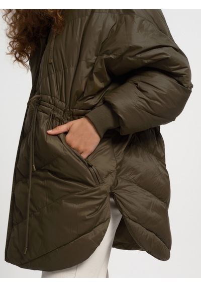 Oversize Fit Kadın Mont Haki