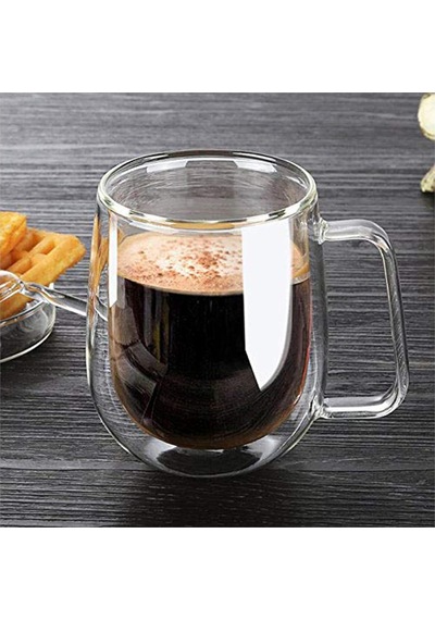 2 Adet 250 Ml Çift Cidarlı Borosilikat Cam Kupa Bardak Termisil Isıya Dayanıklı Şeffaf Kahve Çay Latte Espresso Fincanı Cam Bardak Seti çok renkli