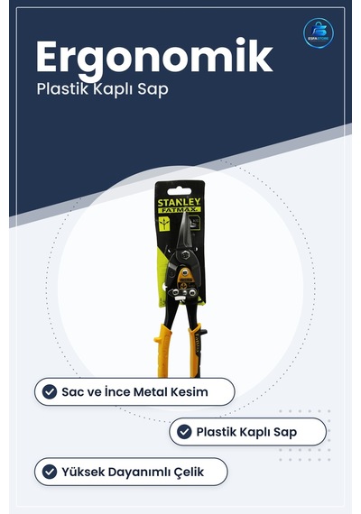 Sac Ve Teneke Kesme Makası Plastik Kaplı Saplı Kesici Ergonomik T