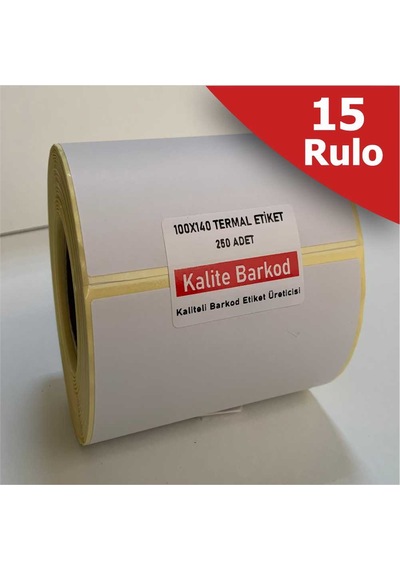 100X140 Termal Etiket 15 Rulo Barkod Etiket Kalite Barkod