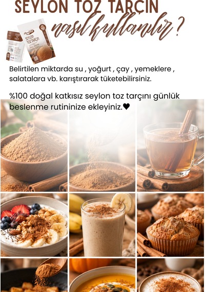 Seylon Toz Tarçın 100 Gr Gerçek Seylon Tarçını, İnce Öğütülmüş Cinnamomum Verum, Sri Lanka Menşeli