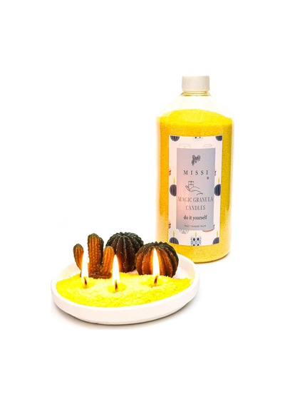 Missi Yaratıcı İni Tozu White Jasmin Kokulu Sarı Renk Mum 30 Adet Fitil İle Birlikte -400 Gr Diğer