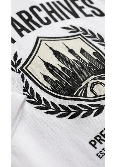 Hoxie Erkek Beyaz Urban Archives Sırt Baskılı Premium Oversize Tişört