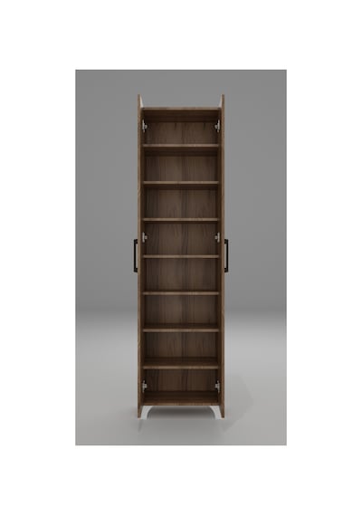 Long I 2 Kapaklı Raflı Çok Amaçlı Dolap Banyo Balkon Kiler Mdf Ceviz