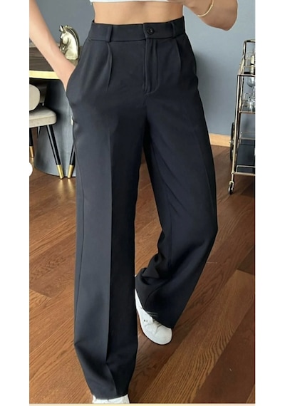 Lusi Store Palazzo Pantolon Oversize Orjinal Kesim siyah