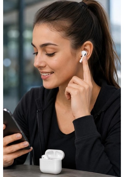 Özel Seri Pratik Alet Seyahat Ürünü Telefon Aksesuarı Bluetooth Kulaklık Air-5s Beyaz
