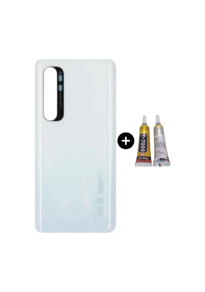Xiaomi Mi Note 10 Lite Uyumlu Arka Pil Kapağı Beyaz + B7000 Çok Renkli