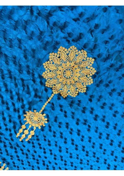 Nakış İşlemeli Kadife Elbiselik Kumaş 500x150cm 004 Çok Renkli