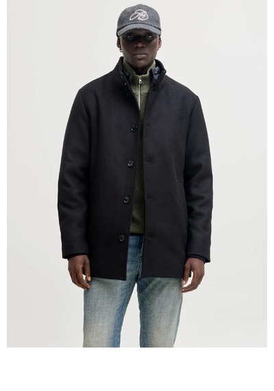 Jack & Jones Jjedetroıt Yün Karışımlı Palto 12295108 Siyah