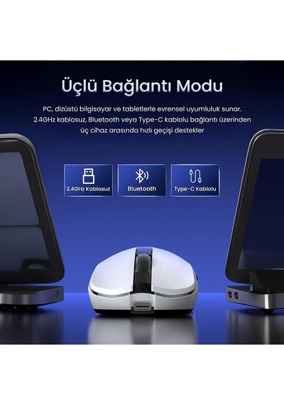 Sc590 Pro Paw3311 Sensör 20000 Dpı 1000hz Kablolu Ve Kablosuz Gaming Oyuncu Mouse Siyah