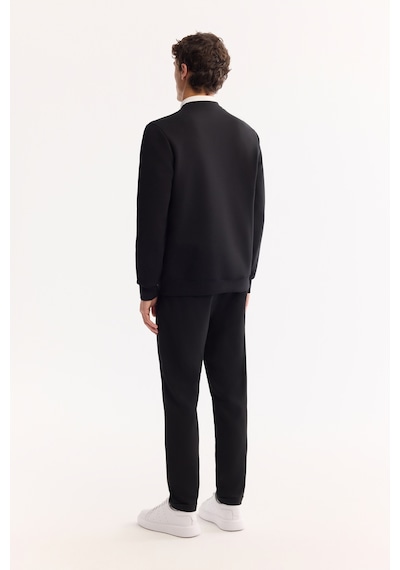 Avva Erkek Siyah Bisiklet Yaka Pamuklu Bi-stretch Basic Regular Fit Sweatshirt A52y1328