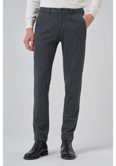 Morven Erkek Gri Trend Slim Fit Lastikli Fermuarlı Pantolon 25ks003004100 Gri