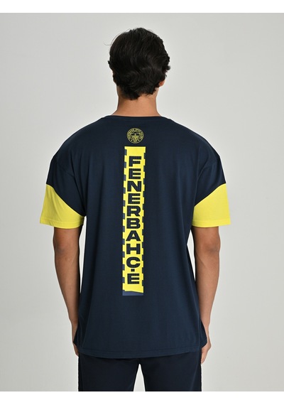 Fenerium Fenerbahçe S.k. 25/26 Sezon Tribün Mesh Baskılı Oversize Fit Tişört Tribün Forması Lacivert