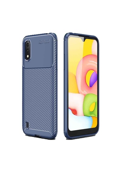 Samsung Galaxy Uyumlu A01 Karbon Desenli Negro Silikon Kılıf