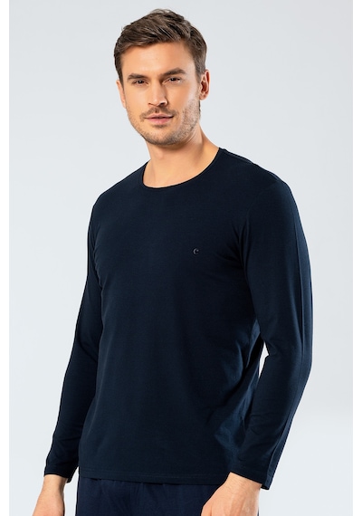 Cacharel 1333 Erkek O Yaka Uzun Kollu T-shirt - Lacivert Lacivert