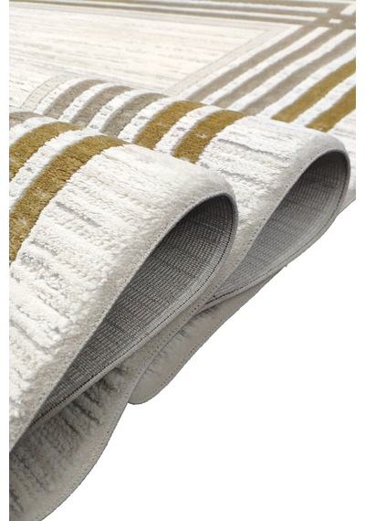 4 Metrekare - 6 Metrekare Bambu Tarz Modern Salon Oturma Odası Mutfak Halısı Antialerjik Gold 7280gold