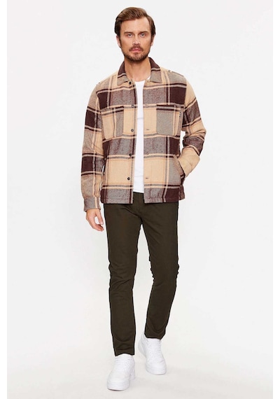 Only & Sons Erkek Onsmace Regular Fit Yan Cep Detaylı Gömlek 22026663 Kahverengi