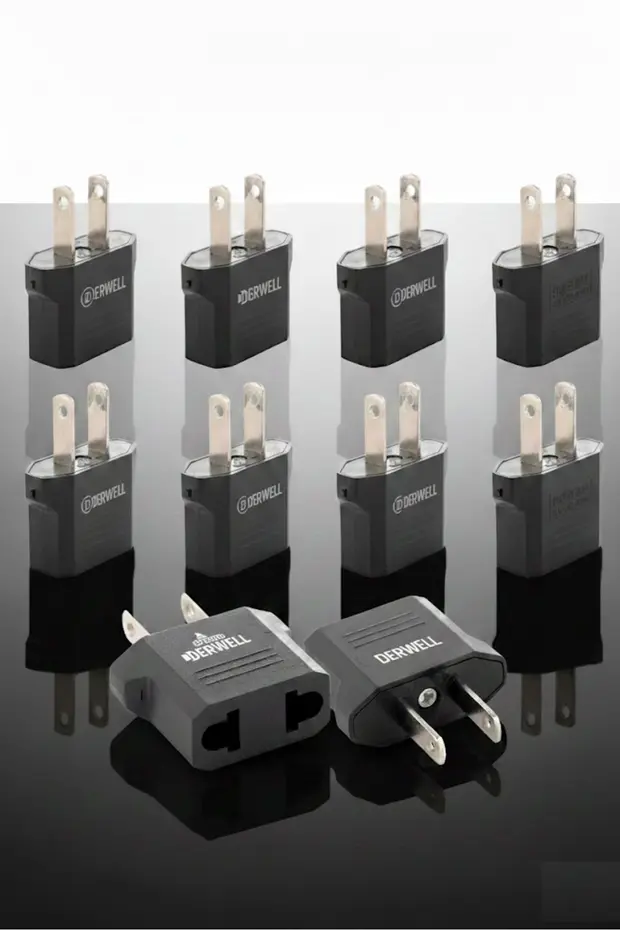 10 Adet Avrupa Amerikan Priz Dönüştürücü Türk Amerikan Fiş Adaptörü Fiş Çevirici 2 Pinli Uç Abd Plug Siyah