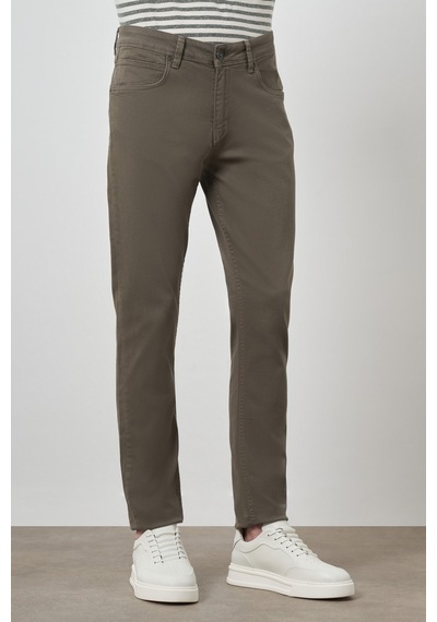 Morven Erkek Haki Pamuk 5 Cep Slim Fit Jean Kot Pantolon 25ms003036710 Haki