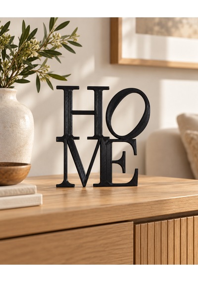 Modern Tasarım 20x20 Cm "home" Yazılı Dekoratif Ev Objesi 20 x 20