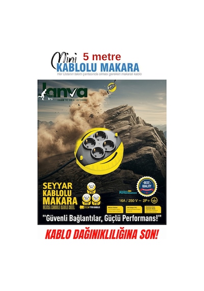 Çocuk Koruma Priz Pratik Ev Ofis Ve Iş Mini Seyyar Makaralı Elektrik Uzatma Kablo 3x1,5mm Diğer