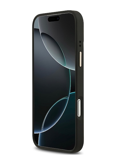 Apple Uyumlu iPhone 17 Pro Max Kılıf Guess Lisanslı M-safeli 4g Desenli Pu Metal Plaka Klasik Logolu Siyah Siyah