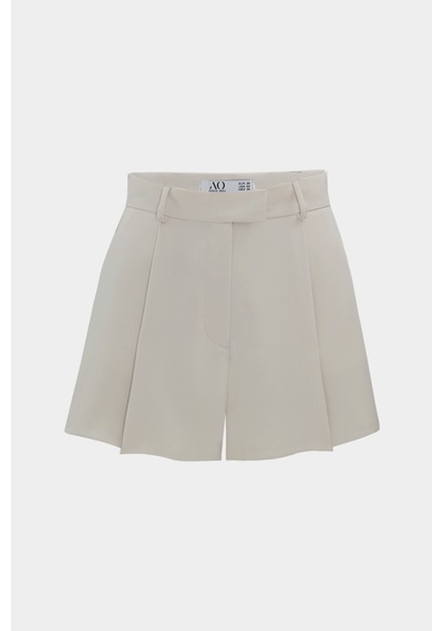 Açelyaokcu Premium Lowry Wide Leg Mini Boy Dokuma Şort Taş