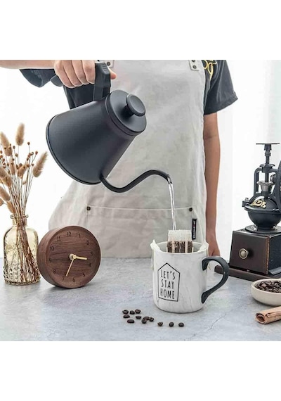Barista Kahve Gooseneck Kettle - Çelik Kahve Demleme Dripper Kettle - İndüksiyonlu - Paslanmaz Çelik - Siyah, Slim - 1200 Ml Beyaz - Çok Renkli