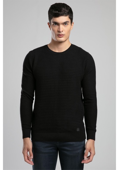 Lee Cooper Duane Erkek O Yaka Kazak Siyah-21061 Siyah