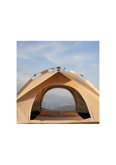 2 3 Kişilik Otomatik Kamp Çadırı 200x150x120 Cm Çift Katmanlı Su Geçirmez Ac6634 Outdoor Çadır Krem