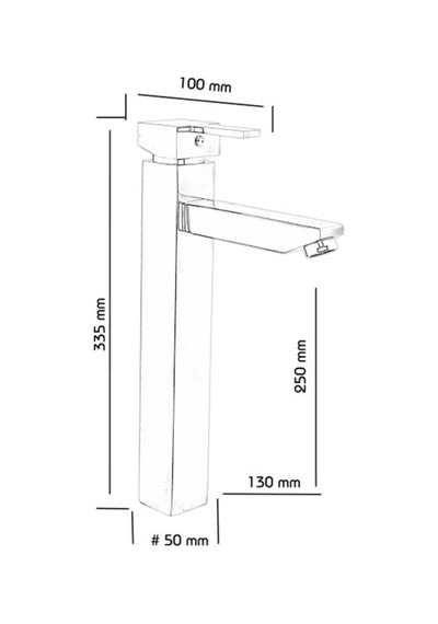 Square Çanak Lavabo Bataryası 30 Cm Gri