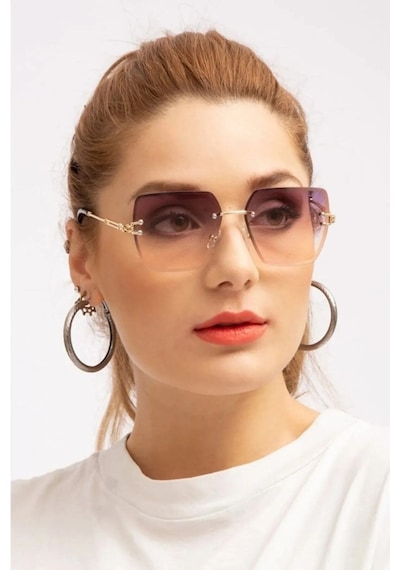 Unisex Güneş Gözlüğü Kristal Desenli