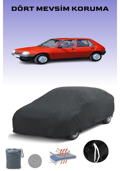 Siyah, Peugeot 205 5 Kapılı 1983 - 1998, Araba Brandası, Oto Örtüsü, Araba Çadırı Siyah