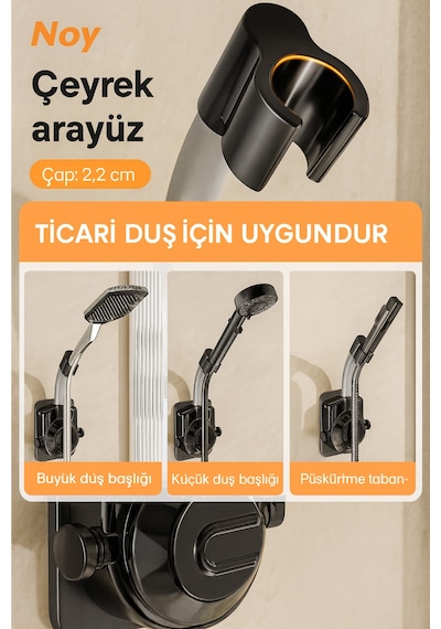 Duş Başlığı Tutucu Su Geçirmez Güçlü Yapışkanlı Ayarlanabilir Duş Askısı Çok Renkli
