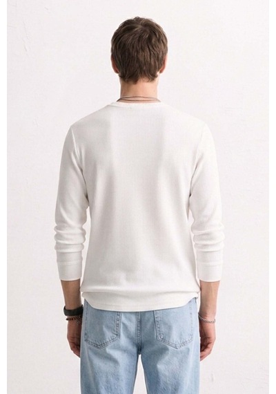 Barrels And Oıl Erkek Bisiklet Yaka İnterlok Sweatshirt - Ekru Ekru