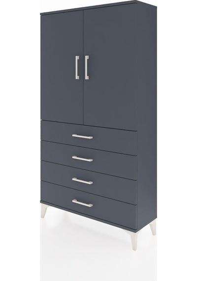 Arges Dolap Tek Raflı 4 Çekmeceli Tek Askılı 88x30x163 Antras... Antrasit Arges Dolap Tek Raflı 4 Çekmeceli Tek Askılı 88x30x163 Antras... Antrasit