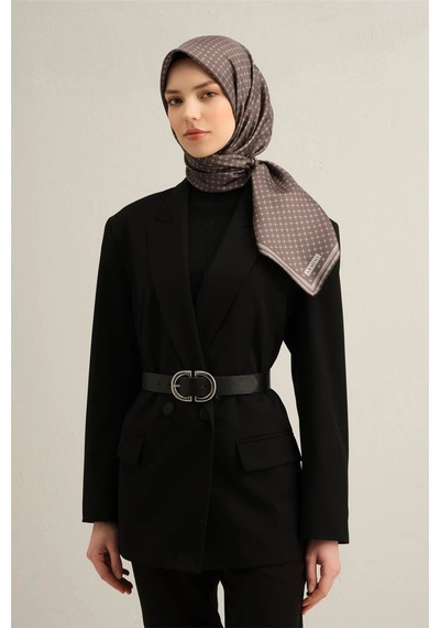 Armine 2025 İlkbahar - Yaz - Dj Saf İpek Eşarp Sura -9345d02 - 90 X 90 / Koyu Gri 80 Koyu Gri 80