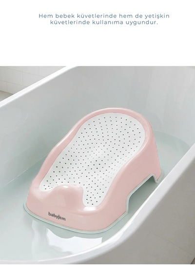 Babyjem Soft Banyo Desteği Bebek Yıkama Yardımcısı Soft Pembe