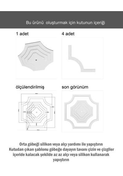 Motifpiyer Lamba Tavan Göbeği Duz4k-model-4gen-iç-egri-76cm-dış-çitalı Beyaz
