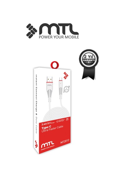 3.4a Usb To Type-c Silikon Hızlı Şarj Ve Data Kablosu 1 Metre Mt2012