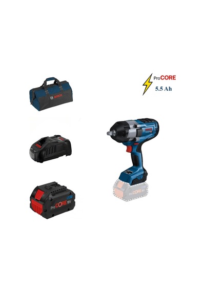 Bosch GDS 18V-1000 1x5.5AH Procore Akülü 3/4 Darbeli Somun Sıkma Makinesi + Bez Çanta