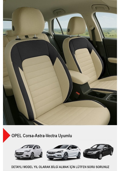 Mocha Taytüyü Oto Koltuk Kılıfı Opel Corsa-astra-vectra Uyumlu Bej
