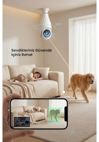 Shufa D306 Akıllı Ev Wi-fi Güvenlik Kamerası 360 Dönebilir - Gece Görüşü