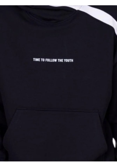 Marions Çocuk 2 İplik Kumaş Pamuklu Sırtı Yazı Detaylı Kapüşonlu Tasarım Sweatshirt-13541 Siyah Marions Çocuk 2 İplik Kumaş Pamuklu Sırtı Yazı Detaylı Kapüşonlu Tasarım Sweatshirt-13541 Siyah