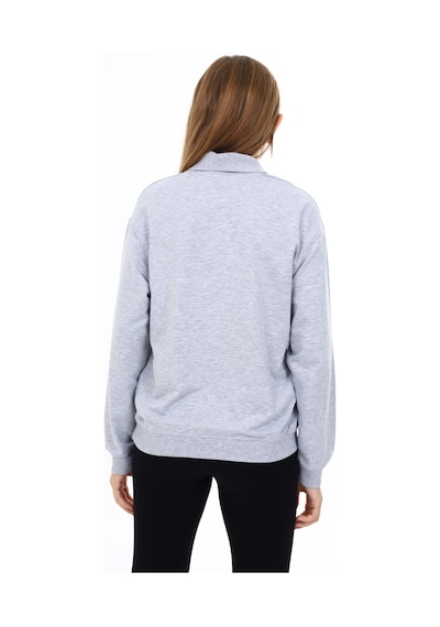 Toontoy Kız Çocuk Çelenk Tnty Baskılı Sweatshirt Gri Melanj