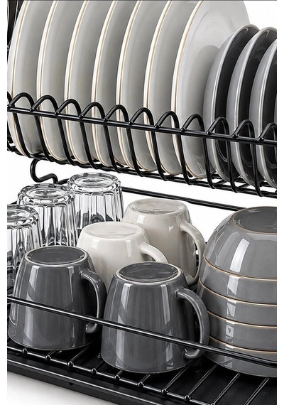 Çift Katlı Bulaşıklık Metal Lux Tabaklık, Mutfak Tezgah Üstü Düzenleyici Bx-316856 Diğer